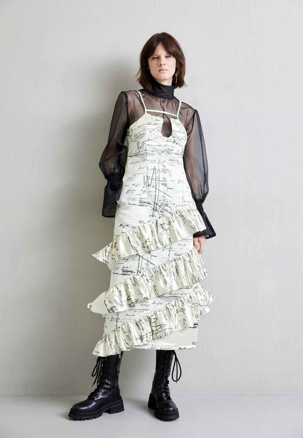 MIKAGE SHIN FRILL LAYERED CAMI DRESS 2-IN-1