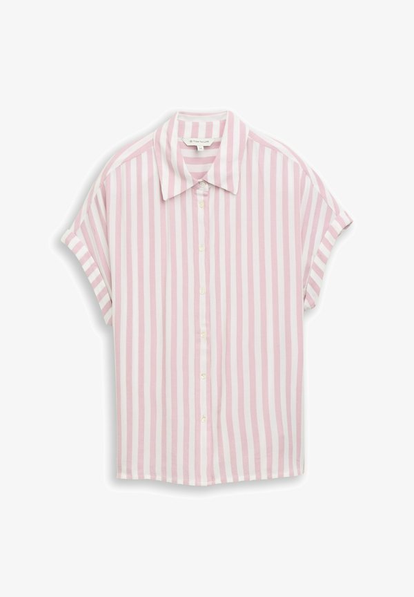 TOM TAILOR LOOSE FIT BLUSE MIT STREIFEN - Button-down blouse - light elderberry stripe
