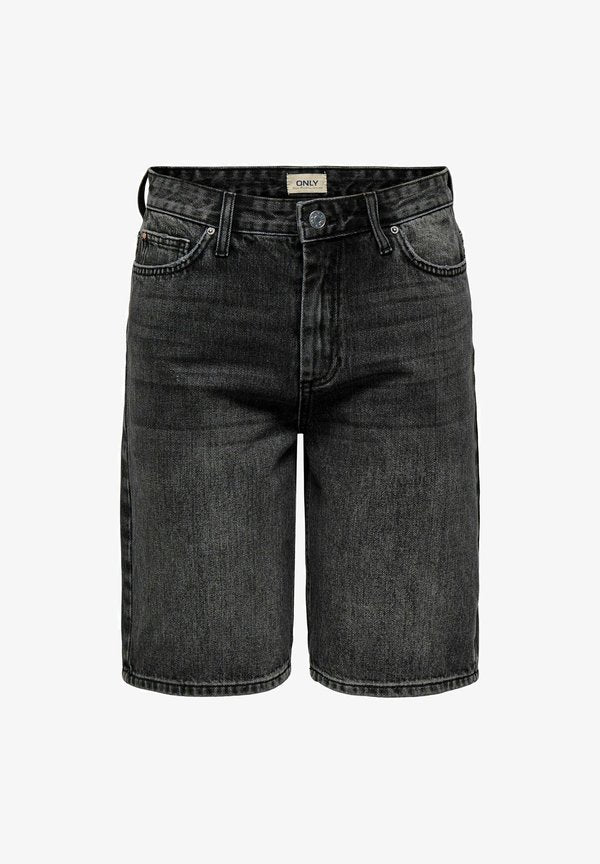 ONLY ONLSONNY HW WIDE - Denim shorts - washed black