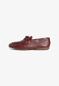 Tommy Hilfiger LEATHER TH MONOGRAM BOAT SHOES - Boat shoes - cherry chestnut
