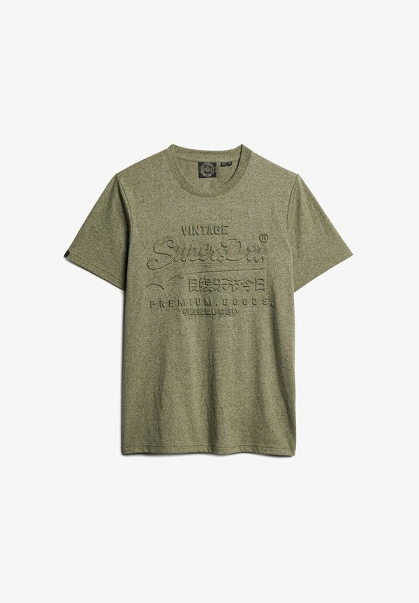 Superdry & Co EMBOSSED GRAPHIC - Print T-shirt - hushed olive grit