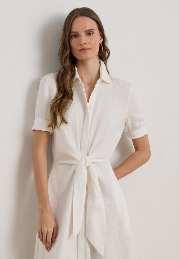 Lauren Ralph Lauren Petite TIE FRONT LINEN SHIRTDRESS