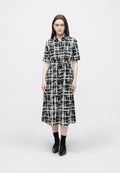 DKNY COLLARED BUTTON DOWN FIT FLARE