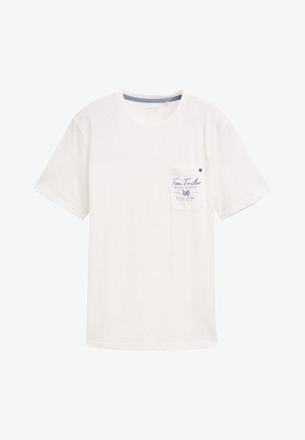 TOM TAILOR KURZARM - Print T-shirt - weiß