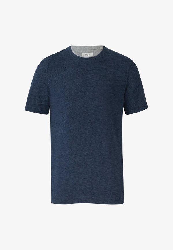 s.Oliver MIT DOPPELKRAGEN - Basic T-shirt - navy