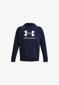 Under Armour RIVAL LOGO - Hoodie - midnight navy pitch gray