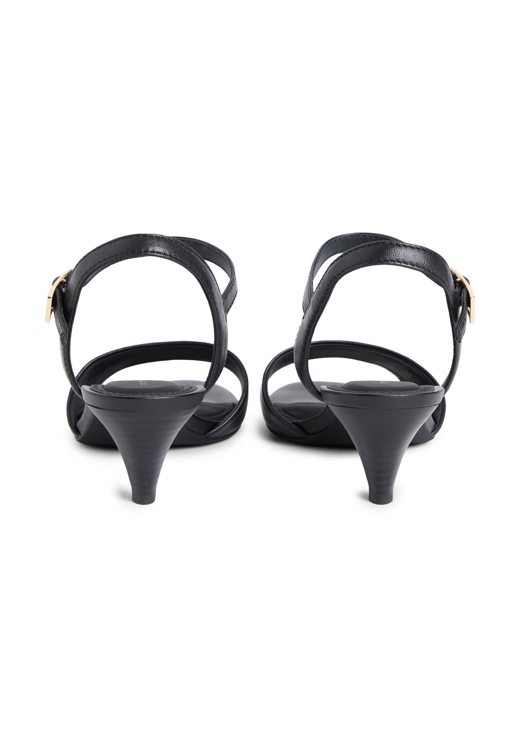 LEATHER OPEN TOE HEELED SANDALS Media 3