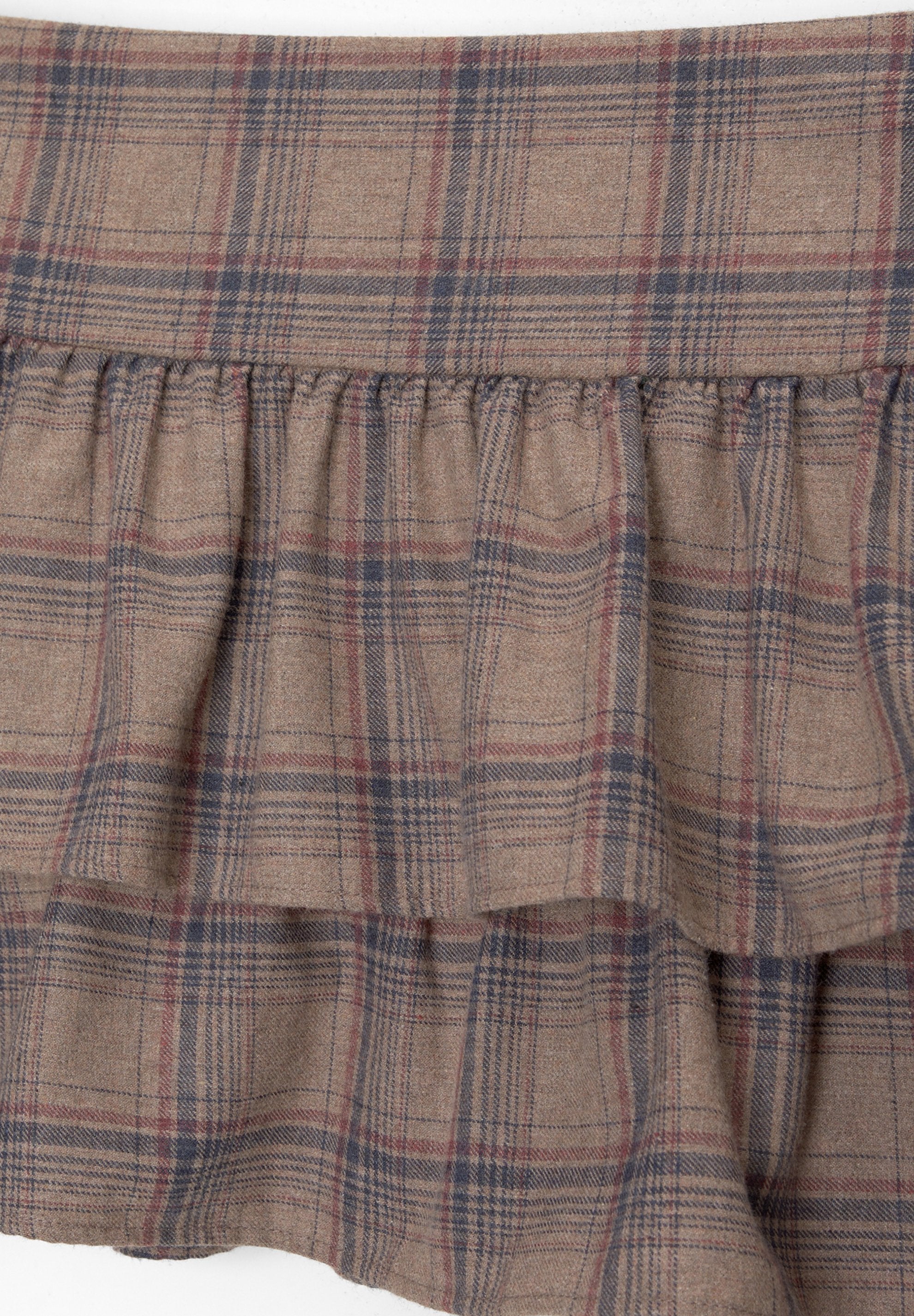 PULL&BEAR CHECK WITH RUFFLES