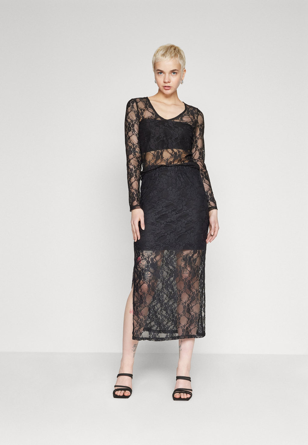 Pieces PCNACY LACE ANKLE SKIRT