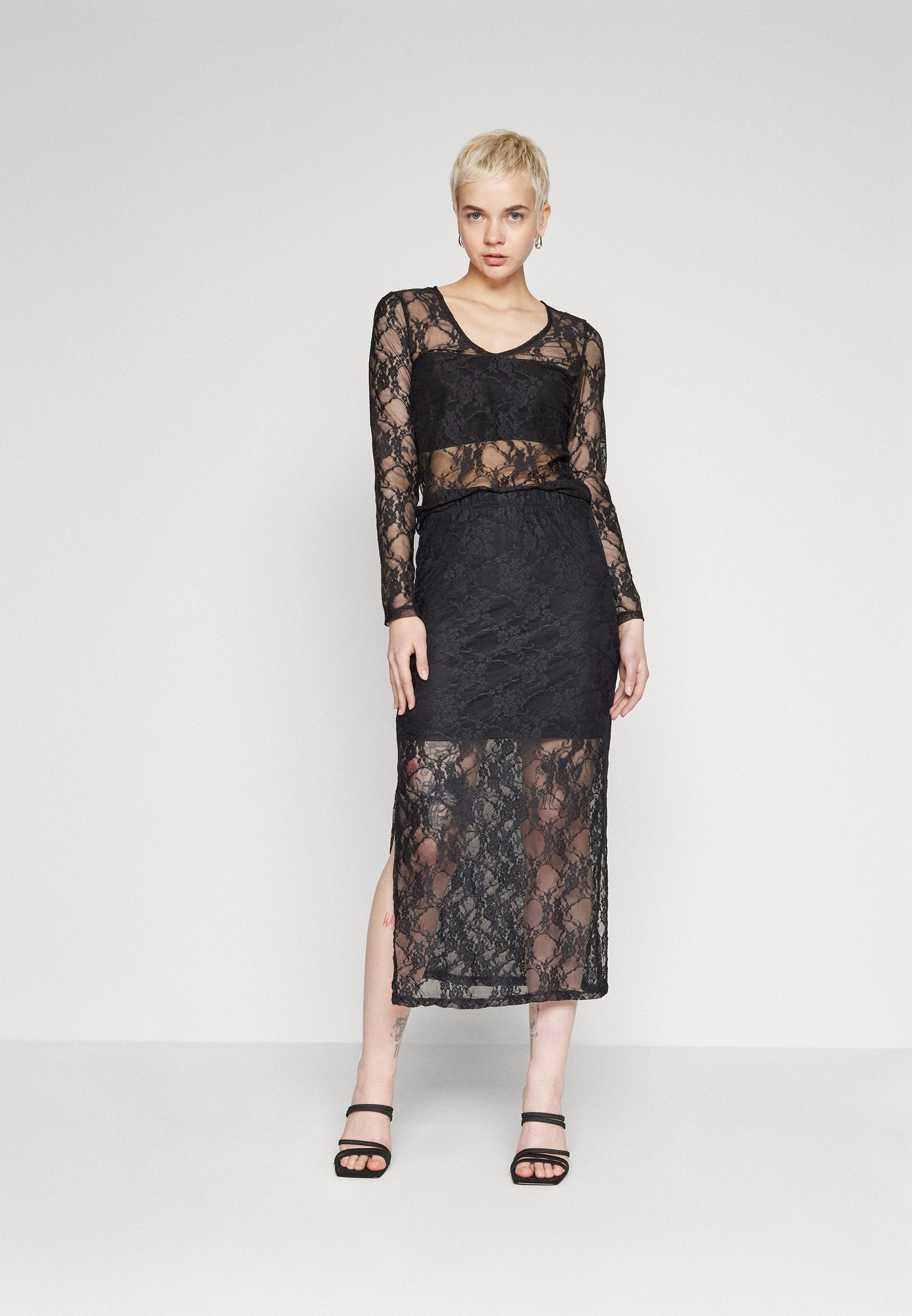 Pieces PCNACY LACE ANKLE SKIRT