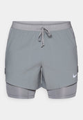 Nike Performance STRIDE HYBRID - 2-in-1 shorts - smoke grey/reflective silver-coloured