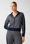 Guess BEDRUCKTER LOGO-MIT REISSVERSCHLUSS - Zip-up sweatshirt - blau