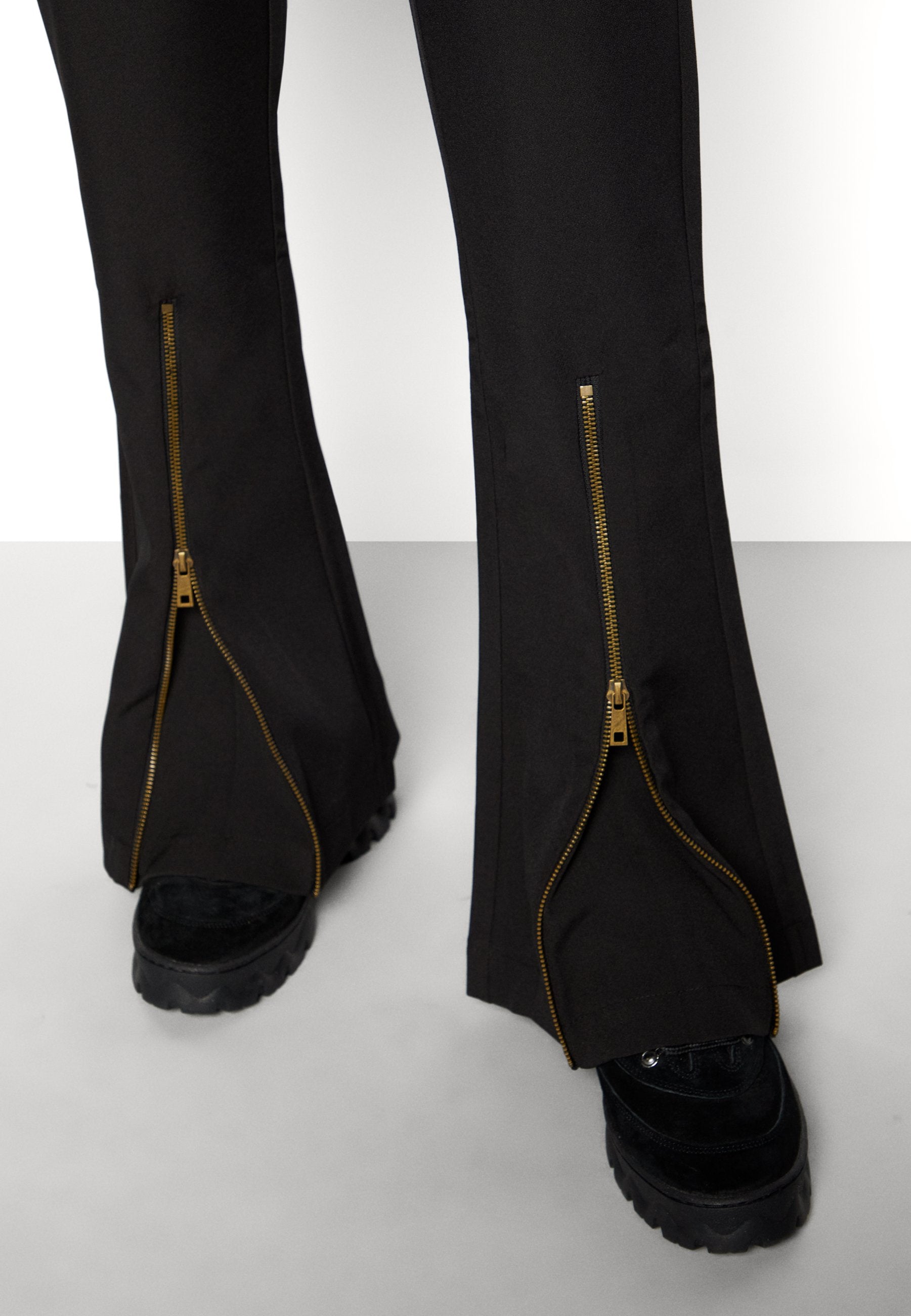Colourful Rebel FALLON ZIPPER SLIT FLARE PANTS