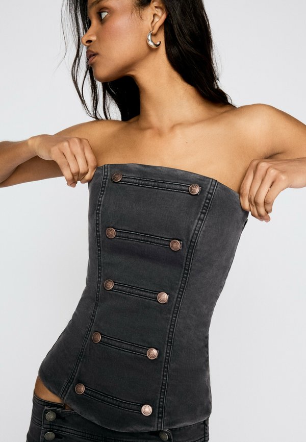 Bershka Top - dark grey