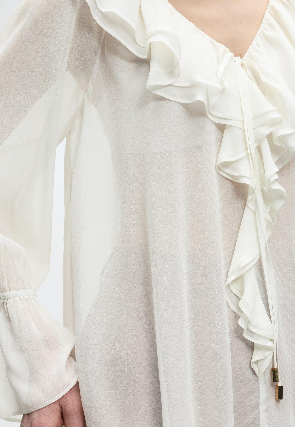 MARCIANO BY GUESS ADELA LS RUFFLES BLOUSE