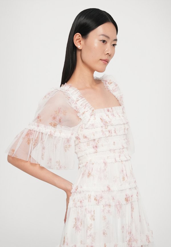 Needle & Thread EXCLUSIVE MAGNOLIA DITSY PEACHES SMOCKED GOWN