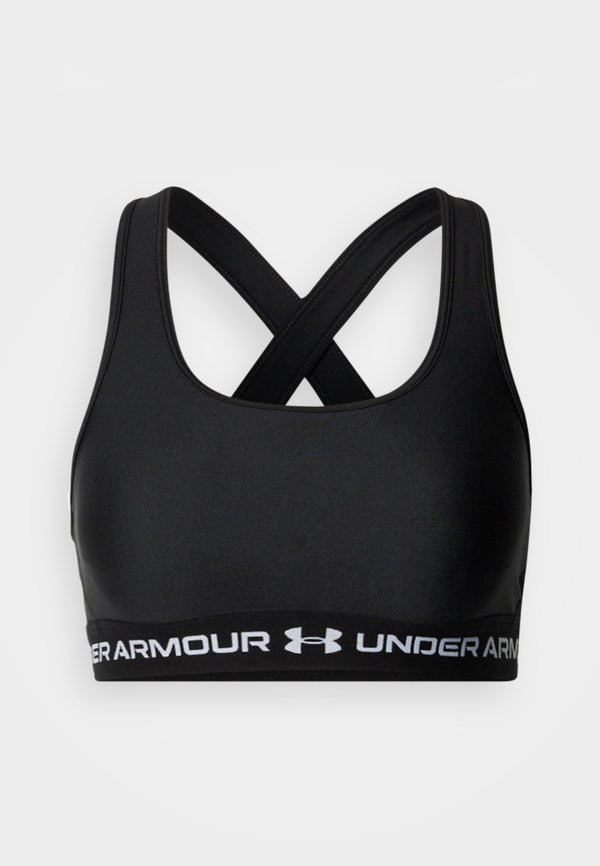 Under Armour CROSSBACK MID - Medium support sports bra - ultimate black/white