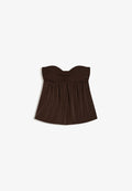 Bershka BACK KNOT - BANDEAU TOP - Top - dark brown