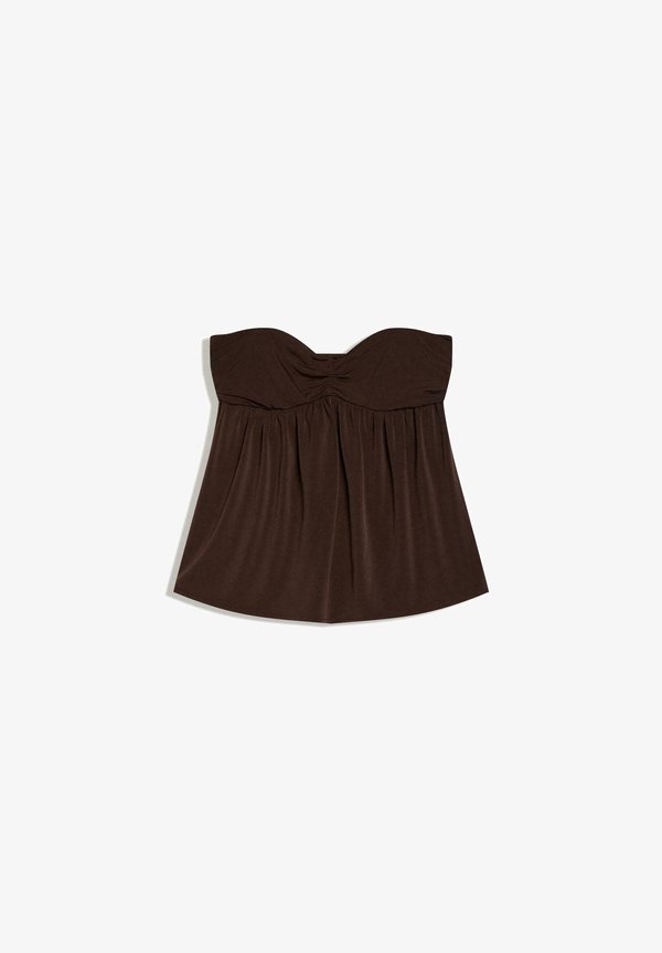 Bershka BACK KNOT - BANDEAU TOP - Top - dark brown