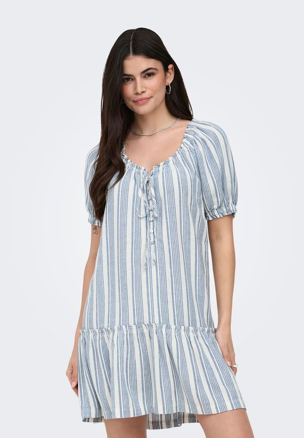ONLY ONLGOA Linen Short - Day dress - coronet blue