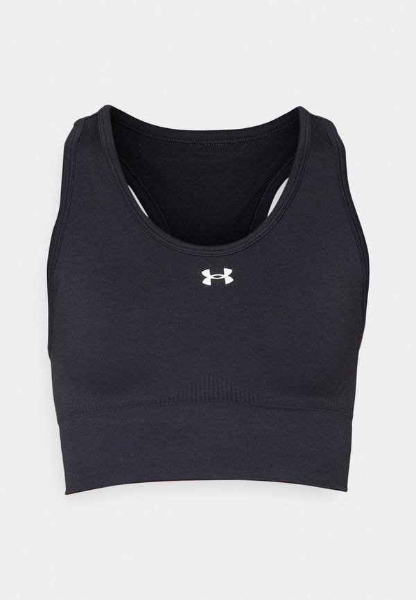 Under Armour VANISH SEAMLESS MID - Medium support sports bra - black/white