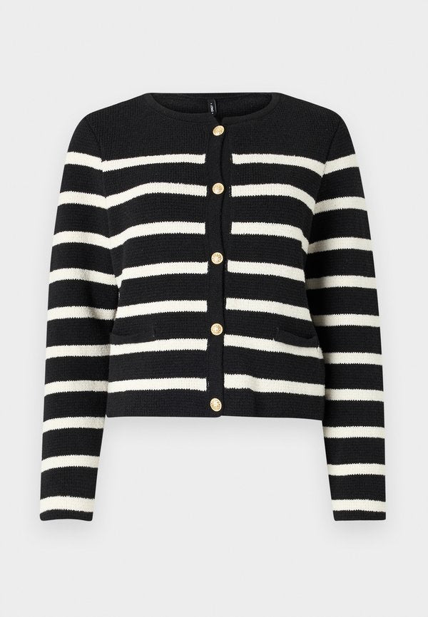 ONLY ONLLAURA - Cardigan - black/cloud dancer