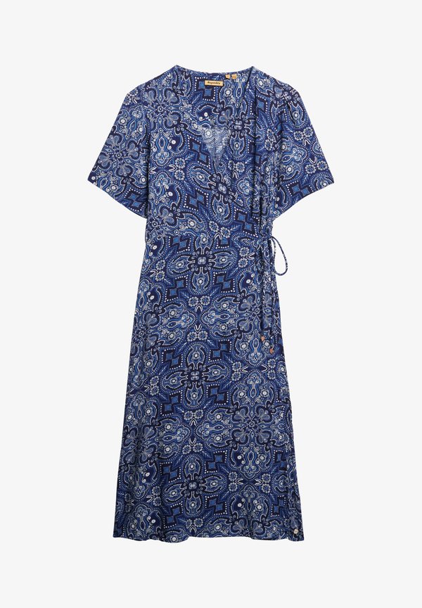 Superdry & Co PRINTED WRAP MIDI  - Day dress - paisley bandana navy