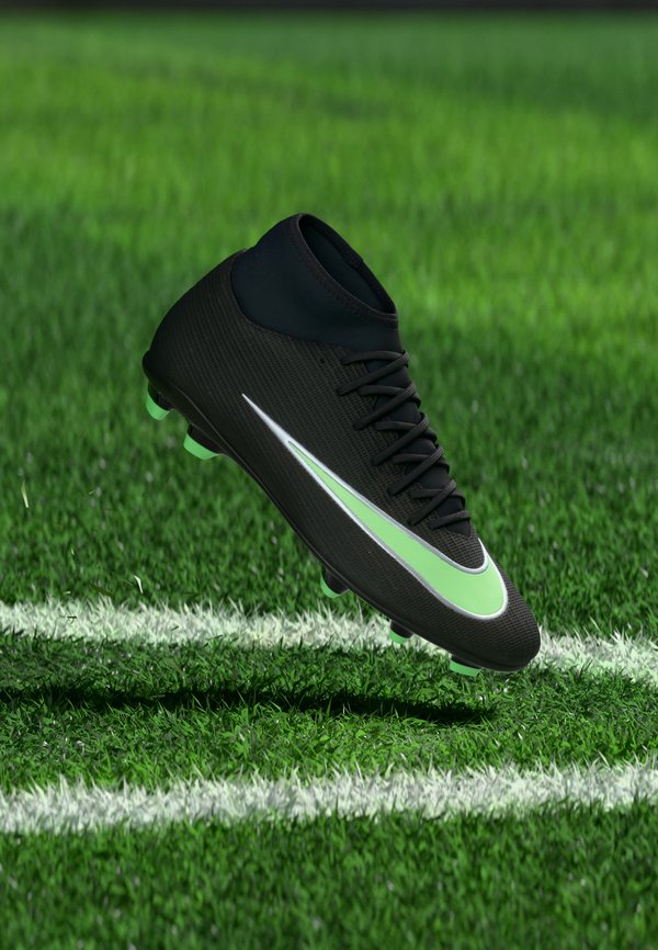 Nike Performance MERCURIAL SUPERFLY 11 CLUB FG/MG UNISEX - Football boots artificial grass - black/illusion green