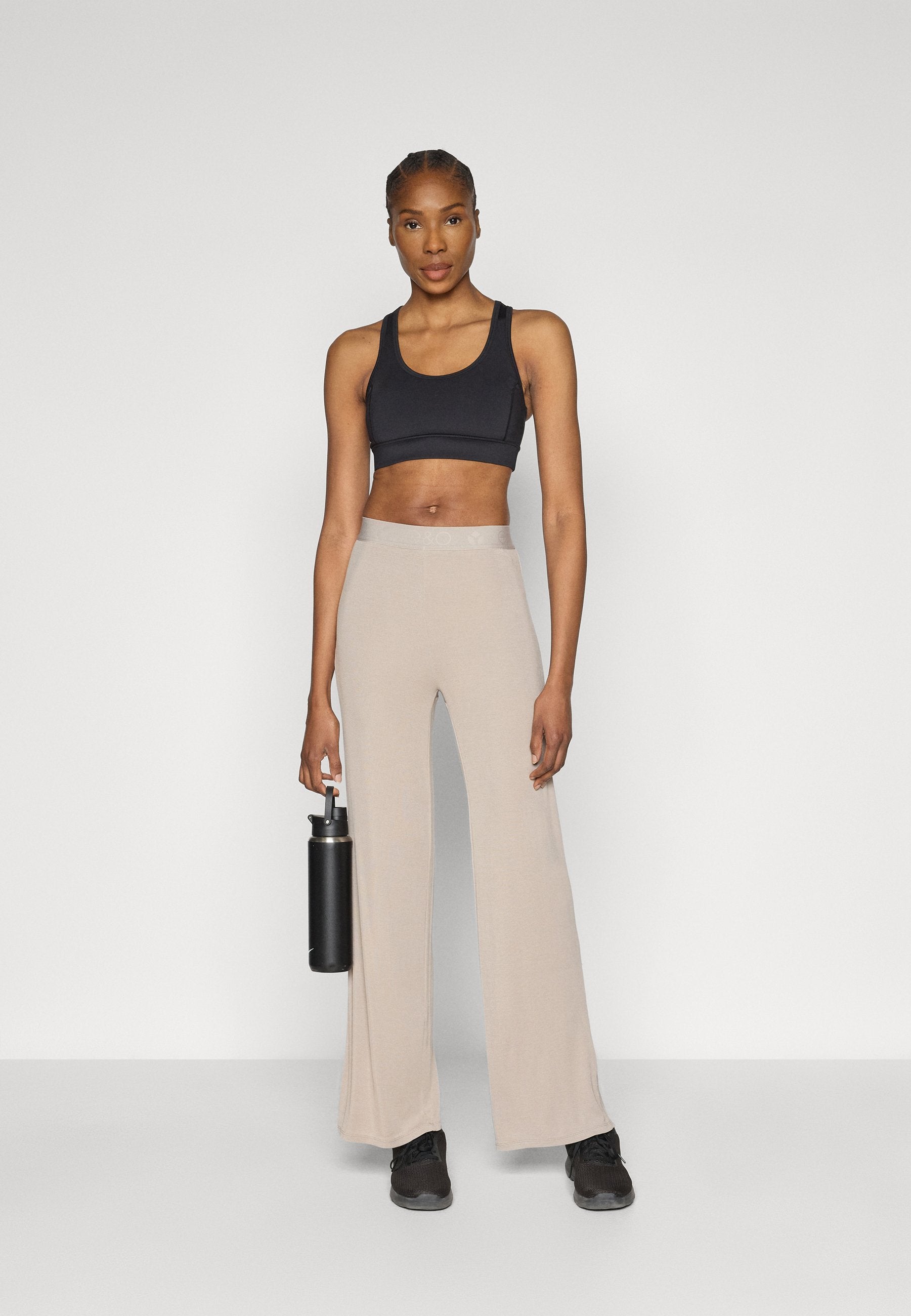 Even&Odd active FLARED  LEG MID RISE FINE RIB TROUSERS