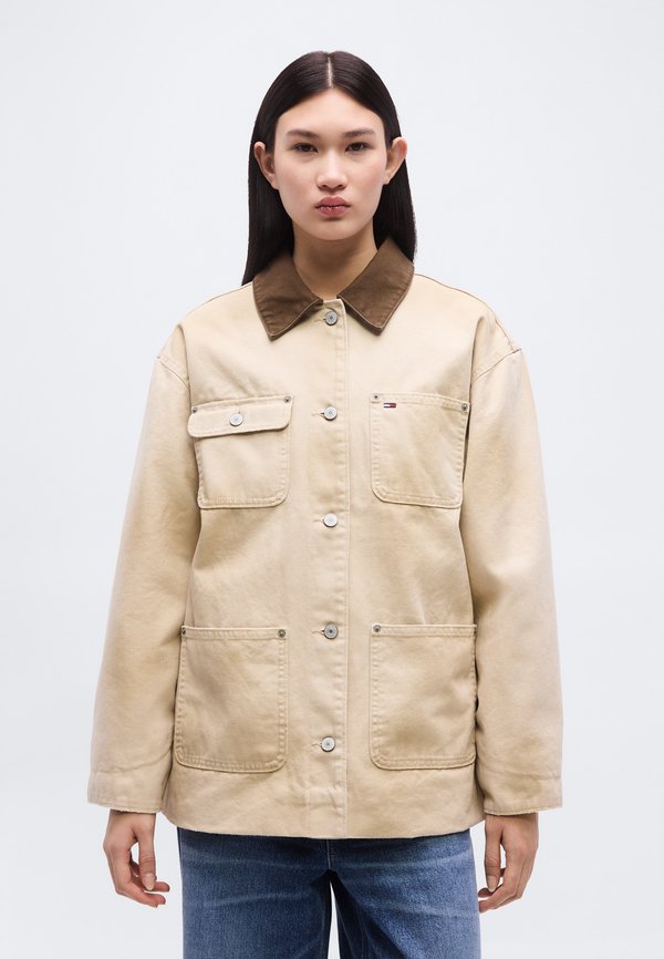 Tommy Jeans DISTRESSED CANVAS OVERSIZED CHORE JACKET