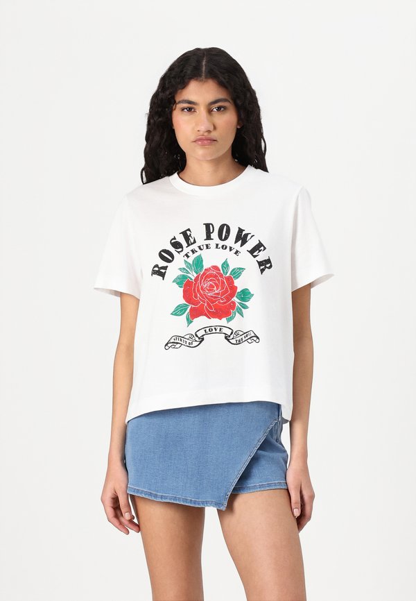 Vero Moda VMSIGNE METTE - Print T-shirt - snow white