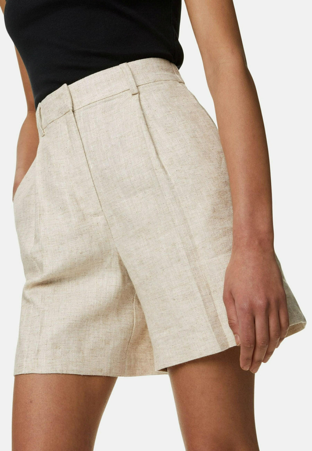 Marks & Spencer LINEN BLEND HIGH WAISTED PLEAT FRONT