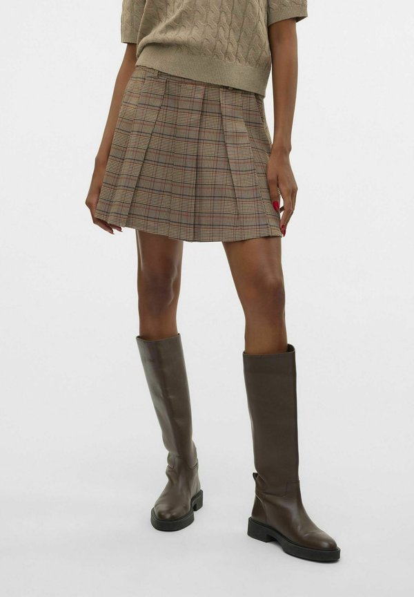 Vero Moda VMELLIE Mid waist Mini - A-line skirt - silver mink