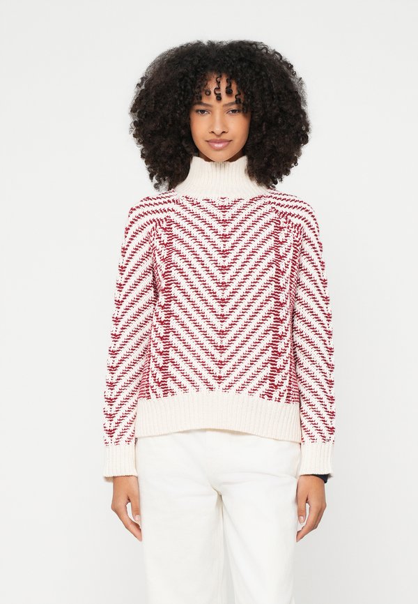 Tommy Hilfiger TEXTURED CABLE MOCK - Jumper - red