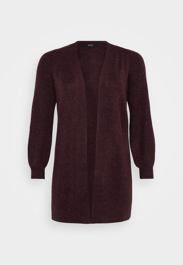 Vero Moda Curve VMRUBELLEFILE LONG - Cardigan - winetasting melange