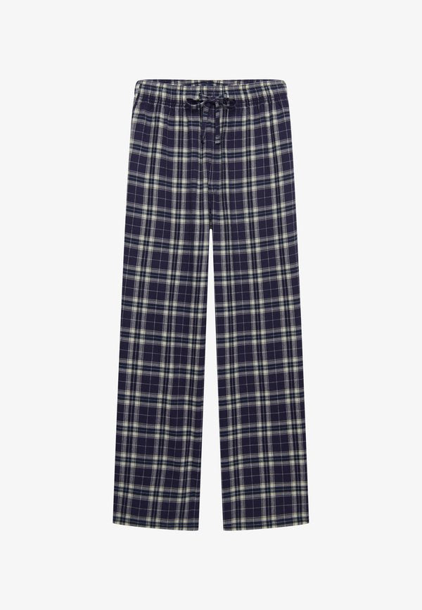 Superdry & Co CHECK ELASTIC - Trousers - navy check