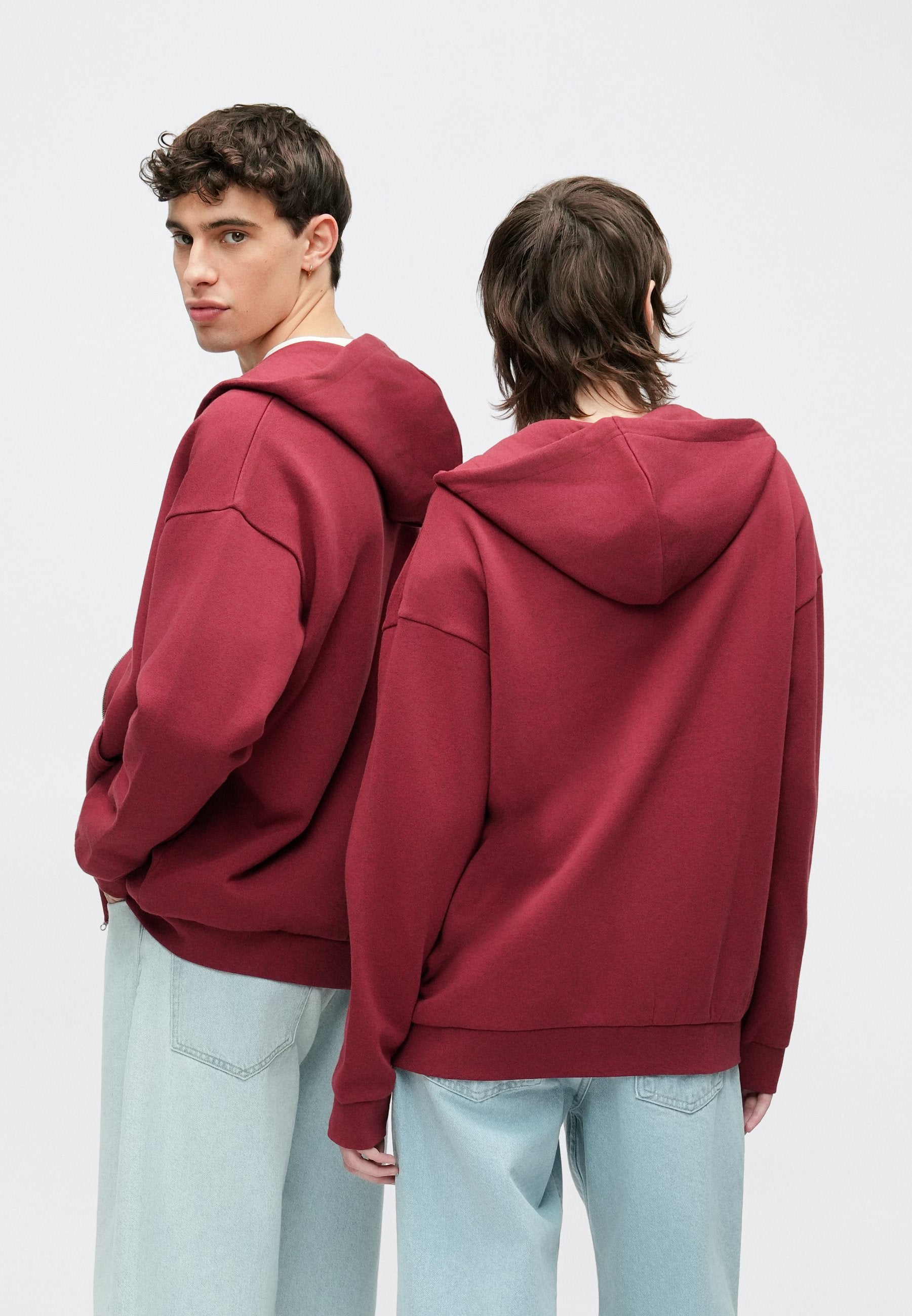 YOURTURN UNISEX RELAXED FIT ZIP-UP HOODIE
