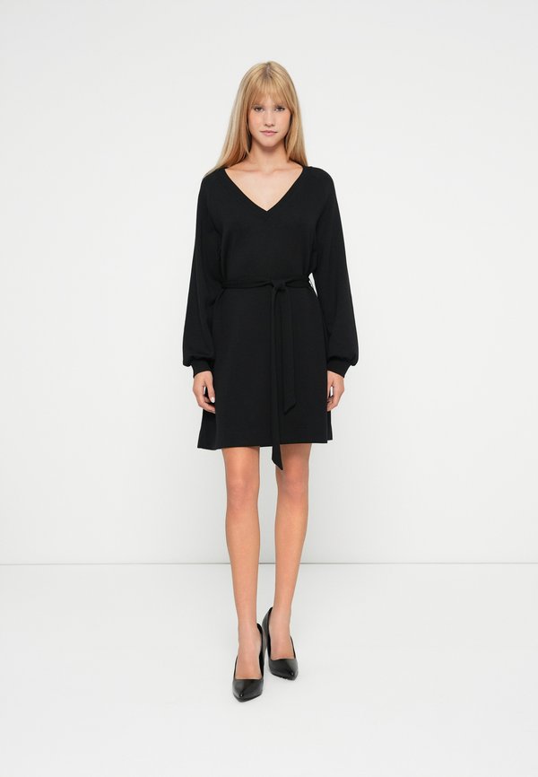 Vero Moda VMHALI V NECK SHORT DRESS - Jersey dress - black