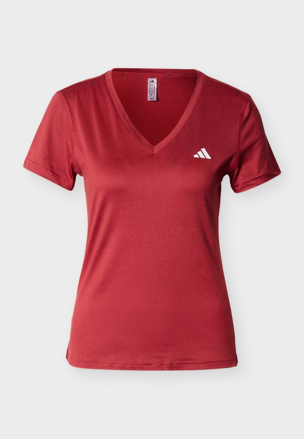 adidas Performance WORKOUT ESSENTIALS V NECK - Sports T-shirt - active maroon