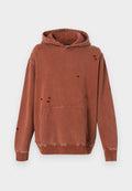 YOURTURN UNISEX RELAXED FIT DESTROYED WASHED HOODIE