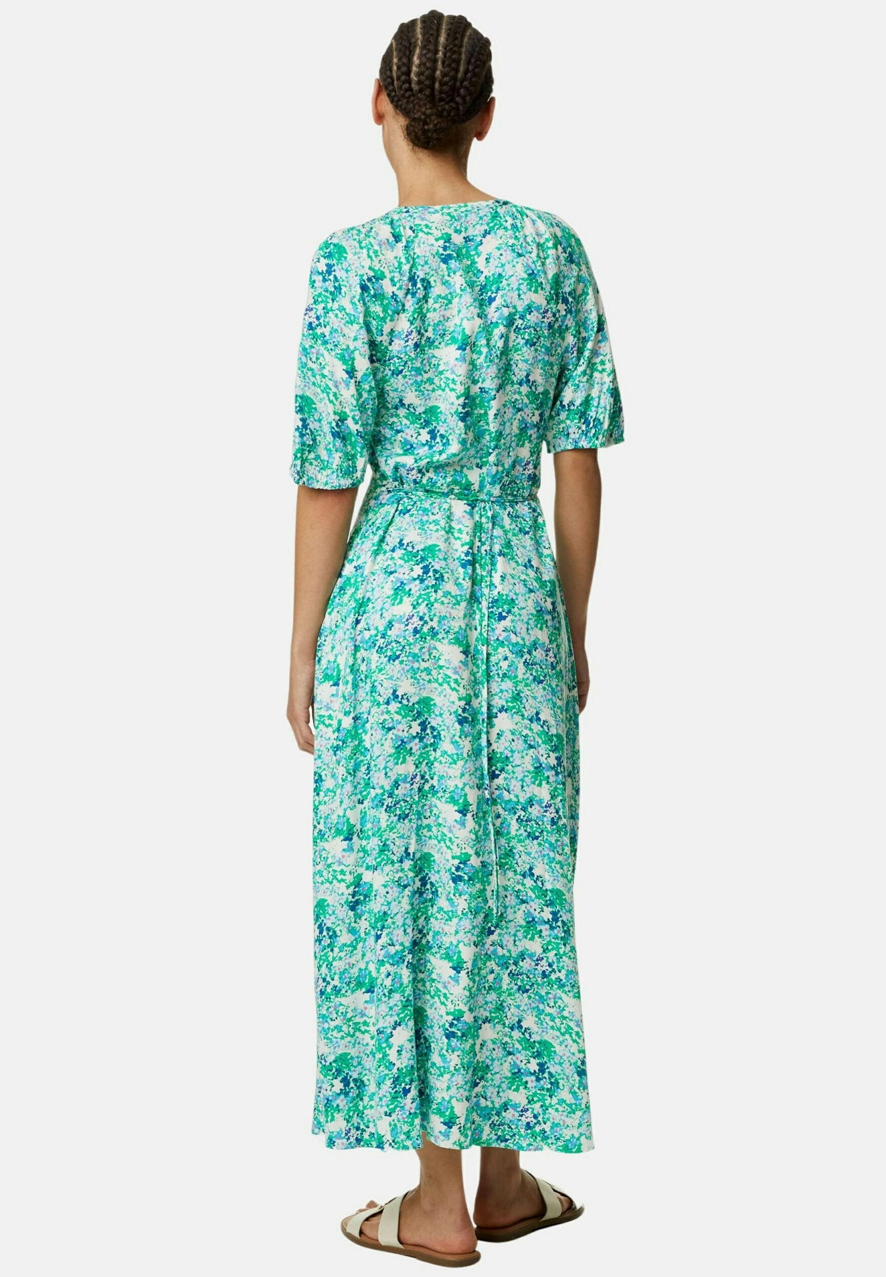 Marks & Spencer PRINTED BUTTON DETAIL MIDI TEA DRESS