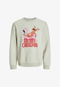 Jack & Jones Sweats X-mas Sweats - Sweatshirt - white melange