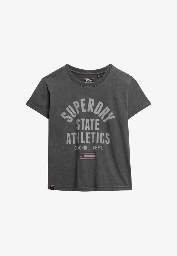 Superdry & Co ATHLETIC GRAPHIC - Print T-shirt - charcoal