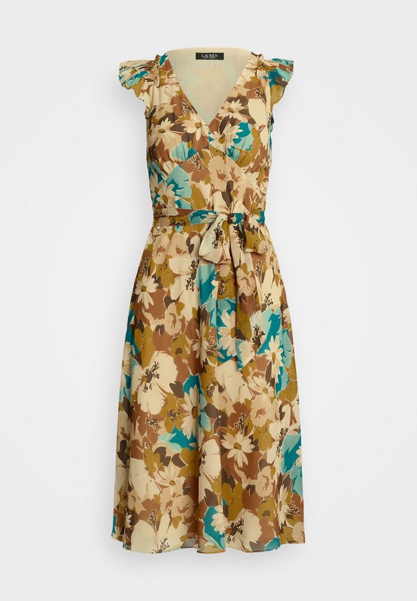 Lauren Ralph Lauren FLORAL BELTED CRINKLE GEORGETTE DRESS