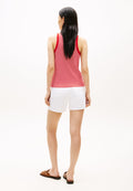 Tommy Hilfiger GOLD-TONE BUTTON SLEEVELESS HENLEY TOP