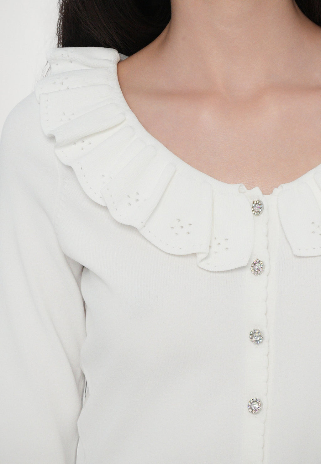 Needle & Thread POINTELLE TRIM SHORT CARDIGAN