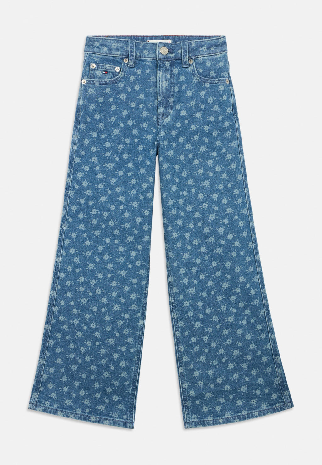 MABEL FLORAL PRINT WIDE LEG JEANS Media 1