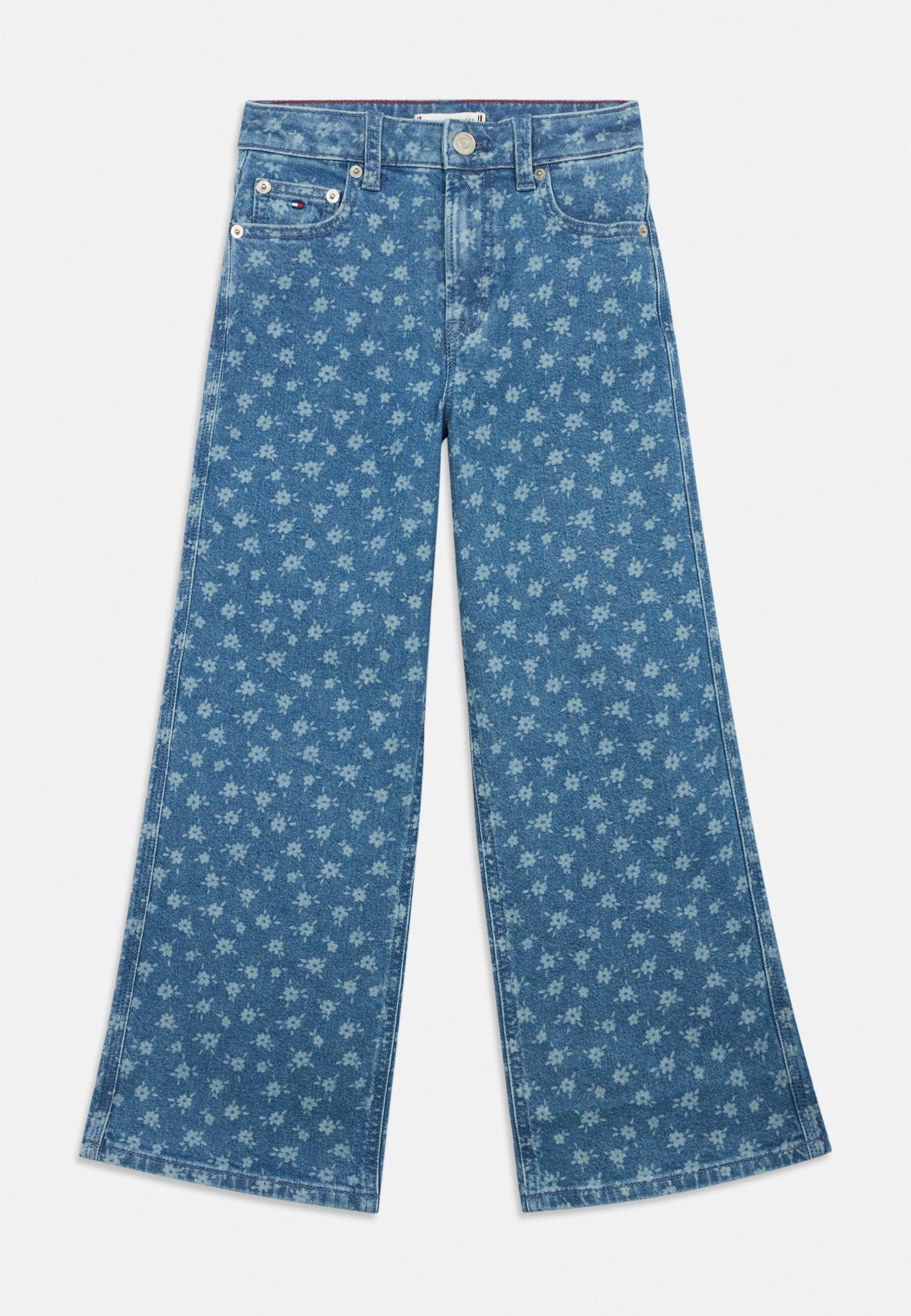 MABEL FLORAL PRINT WIDE LEG JEANS Media 1