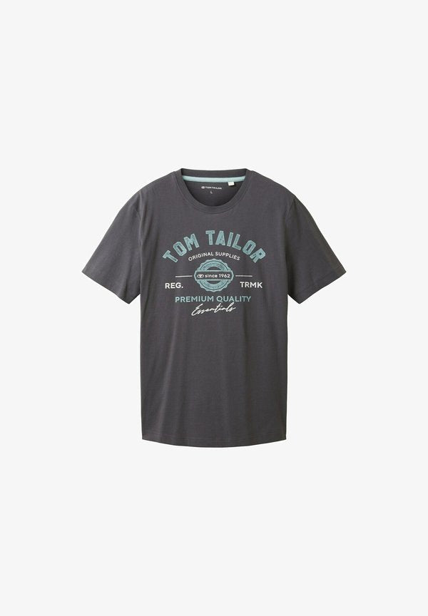 TOM TAILOR LOGO TEE - Print T-shirt - tarmac grey