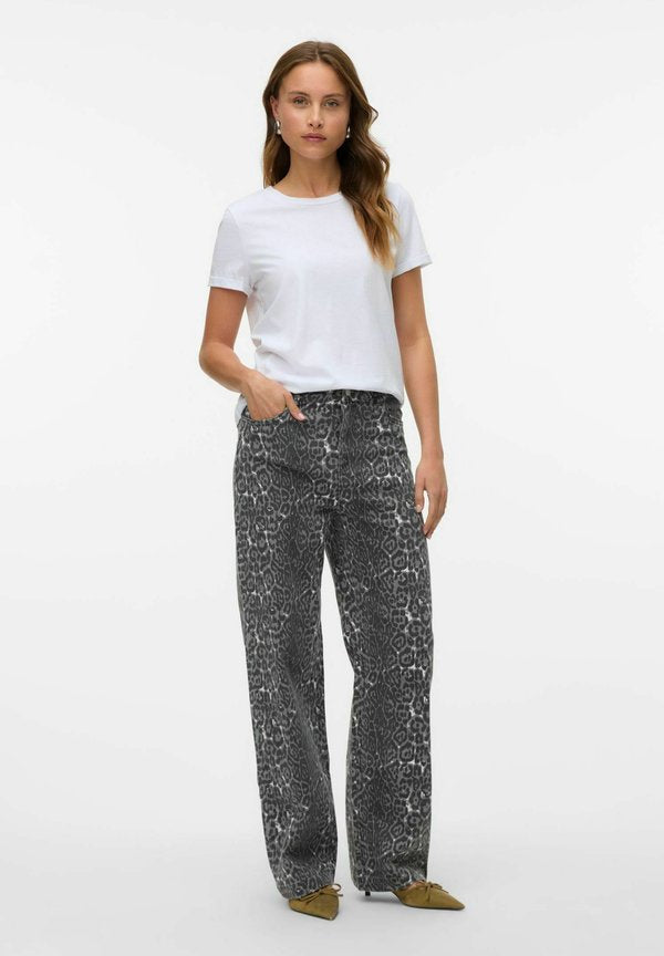 Vero Moda VMTESSA WIDE JEANS LEO - Bootcut jeans - eiffel tower